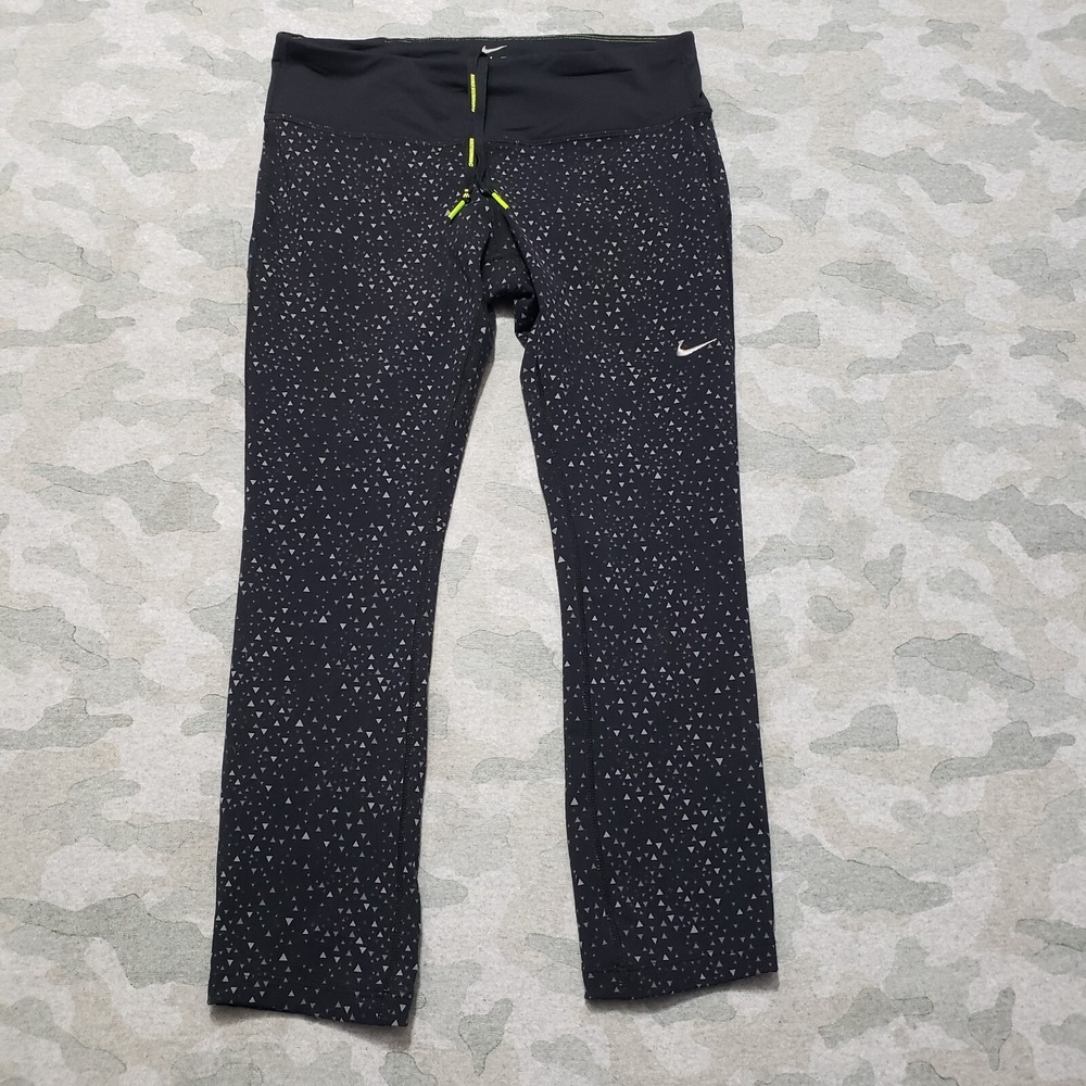 Nike‎ Leggings Womens Medium Black Pull On Drawstring Dri-Fit